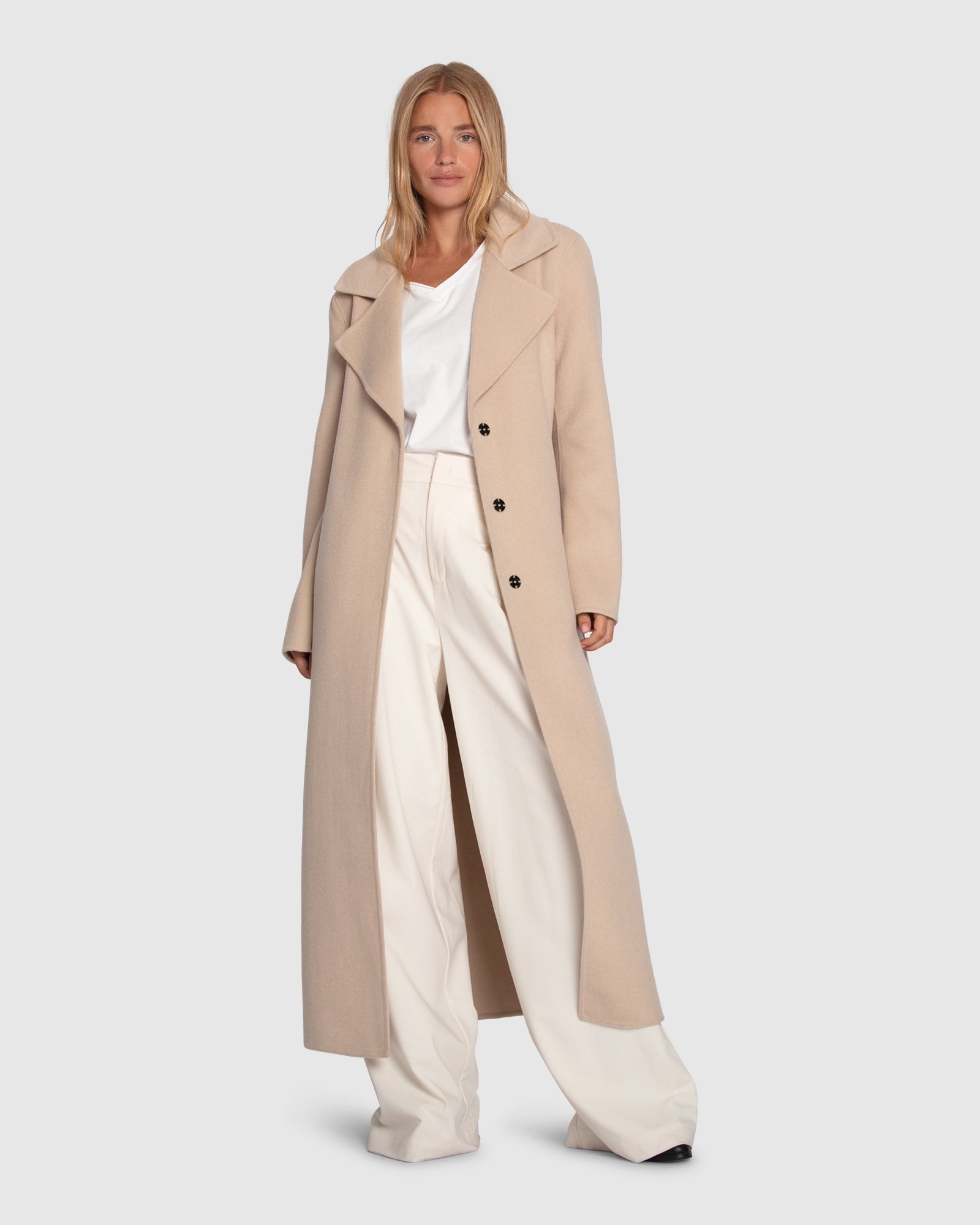 Ex-Boyfriend Wool Blend Maxi Coat - Pale Oat – Belle & Bloom