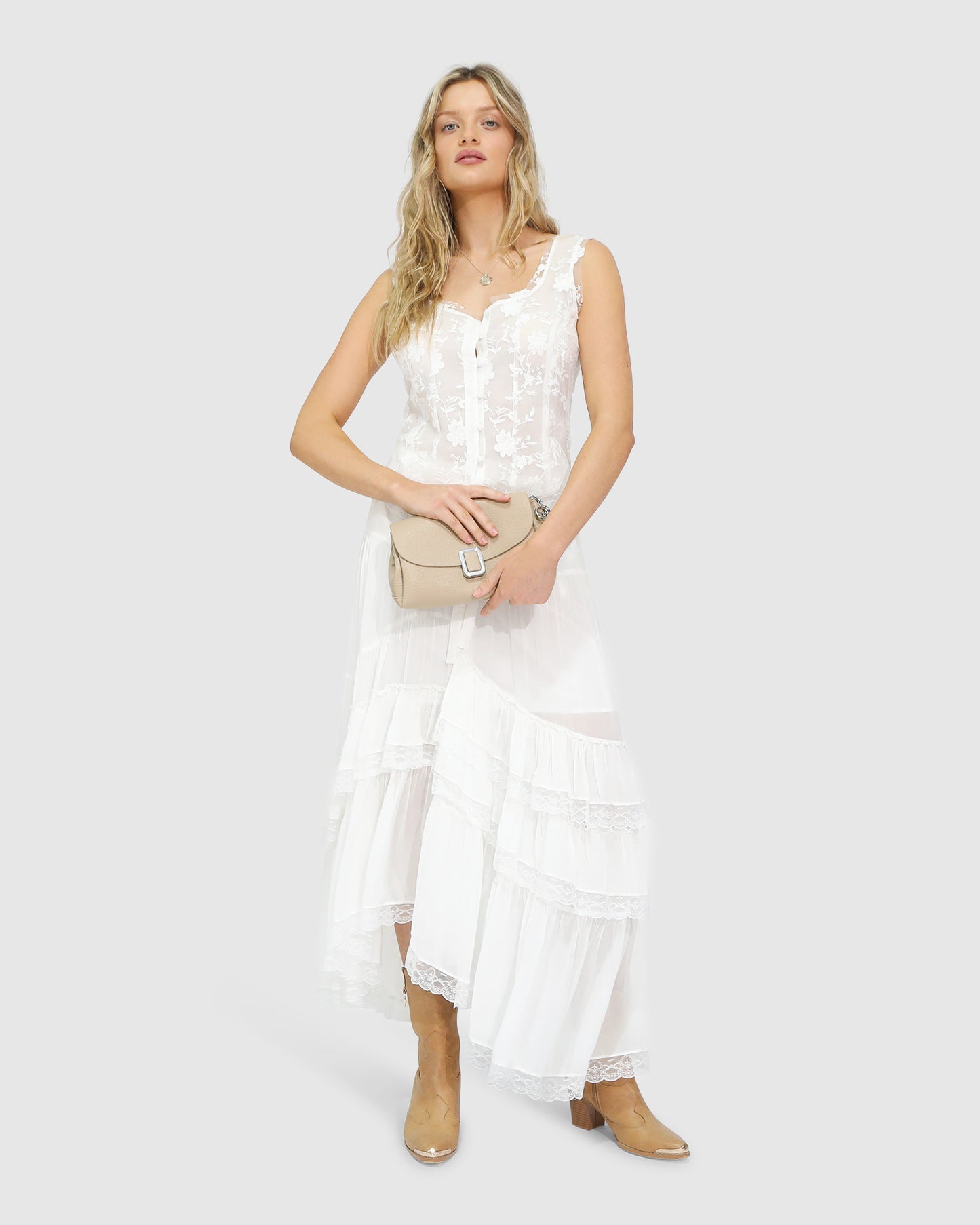 Future Lover Sheer Lace Button Up Blouse - White