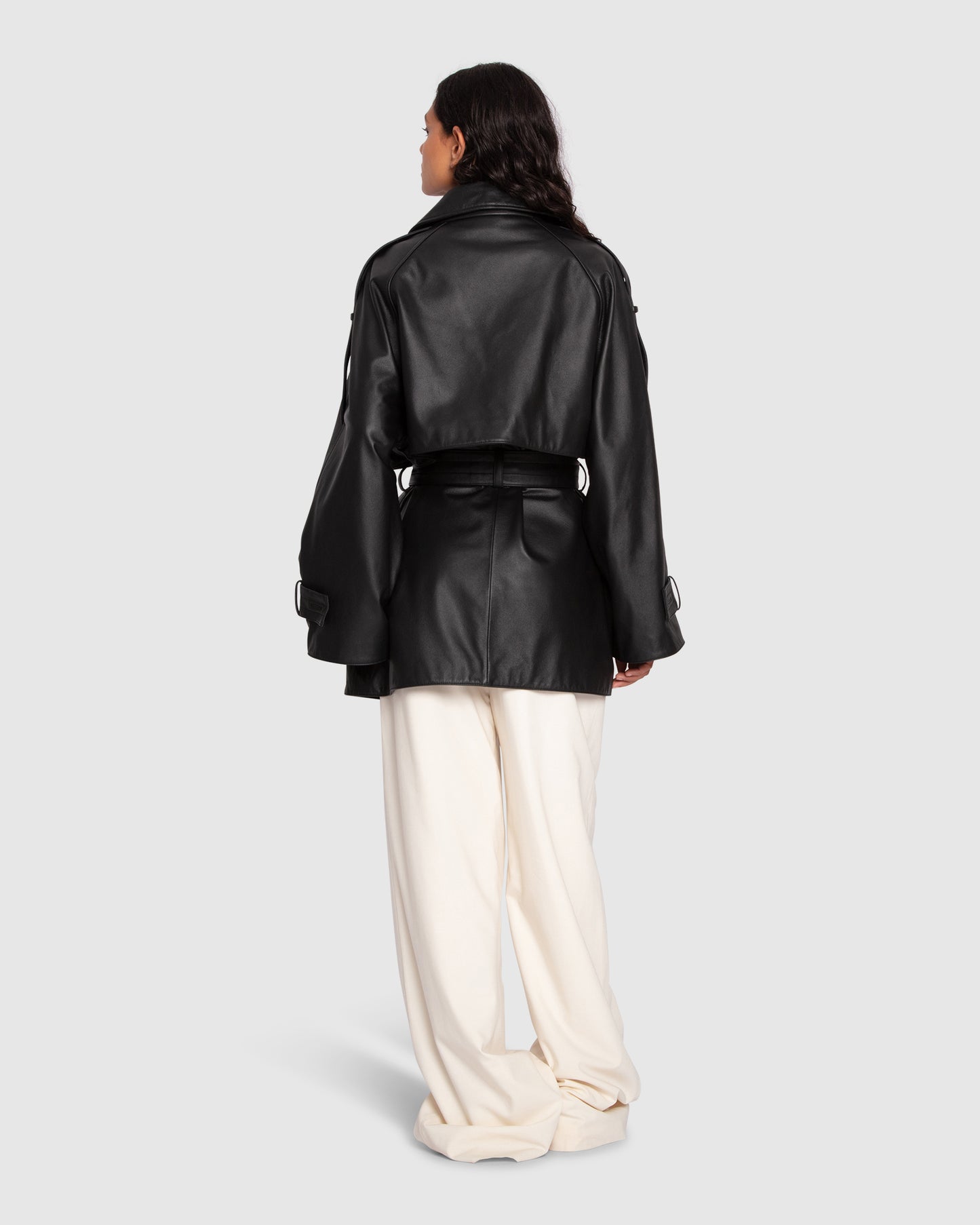 Forevermore Leather Trench Coat - Black
