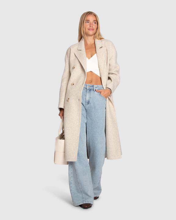 Free Love Wool Blend Coat - Oat Marle
