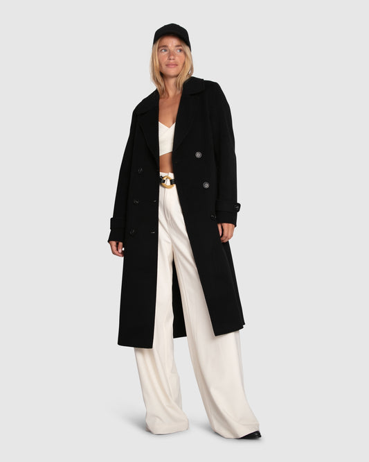 Front Runner Belted Coat - Black