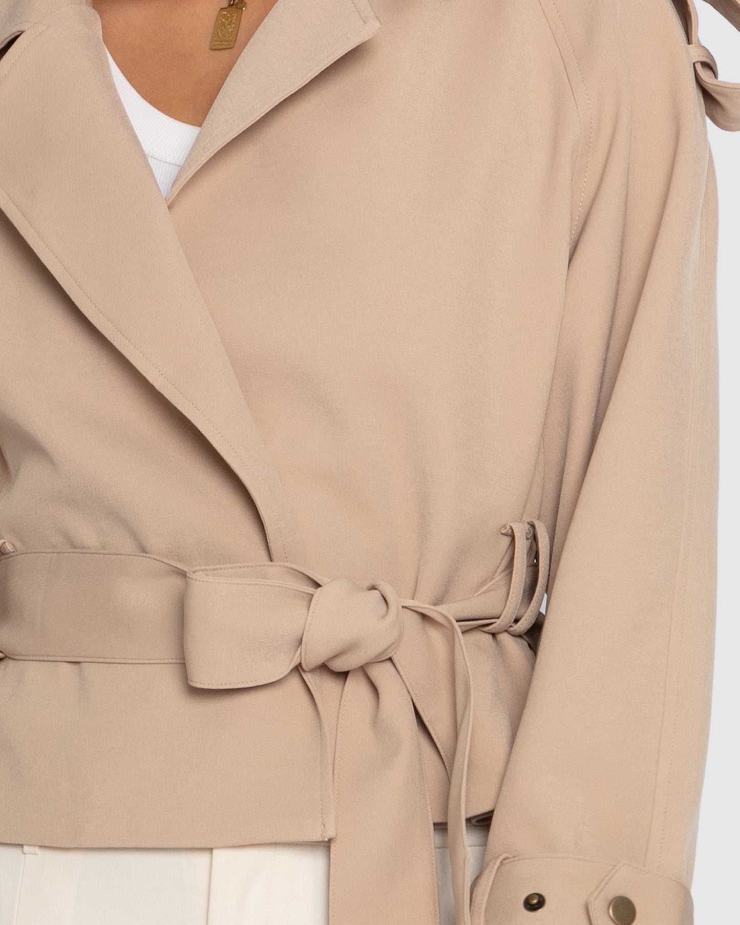 Fast Car Cropped Trench - Light Camel