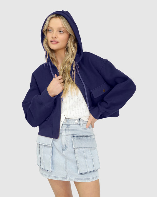 Fireside Hooded Utility Jacket - Navy