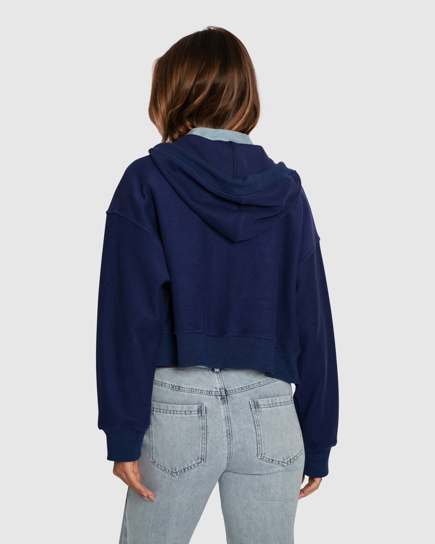 Fireside Cropped Utility Zip Jacket - Navy