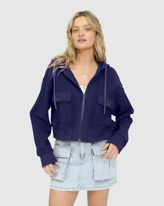 Fireside Hooded Utility Jacket - Navy