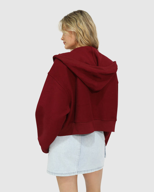 Fireside Hooded Utility Jacket - Burgundy