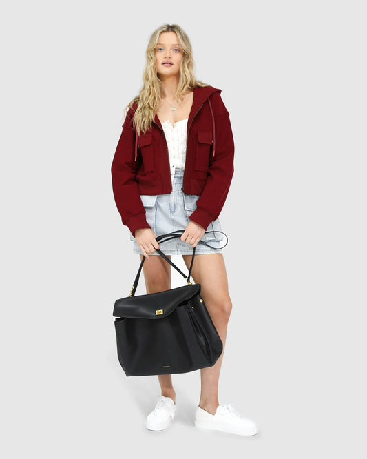 Fireside Hooded Utility Jacket - Burgundy