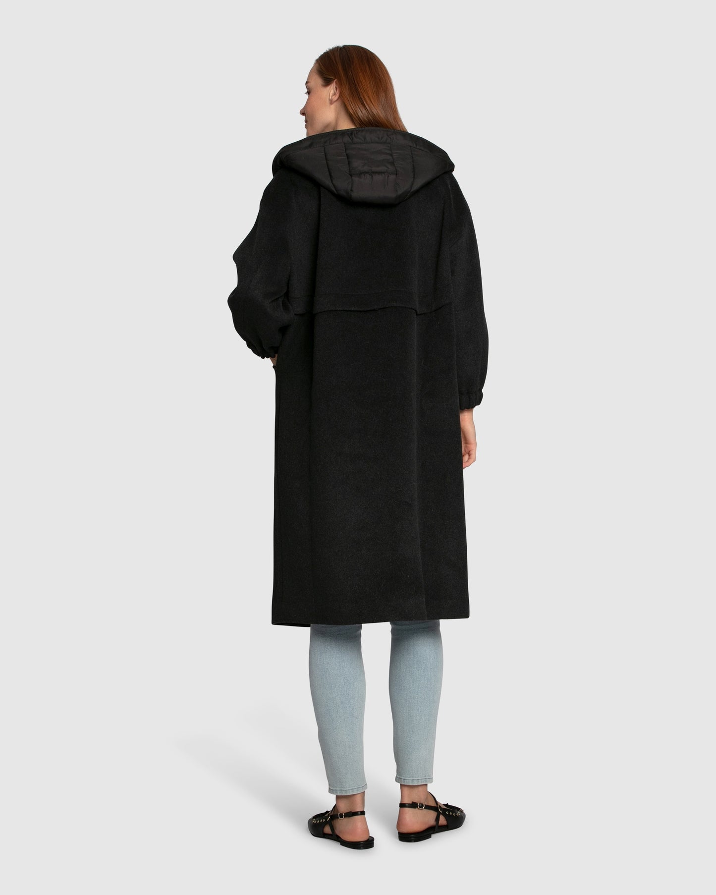 Fantasy Land Wool Blend Hooded Coat - Charcoal