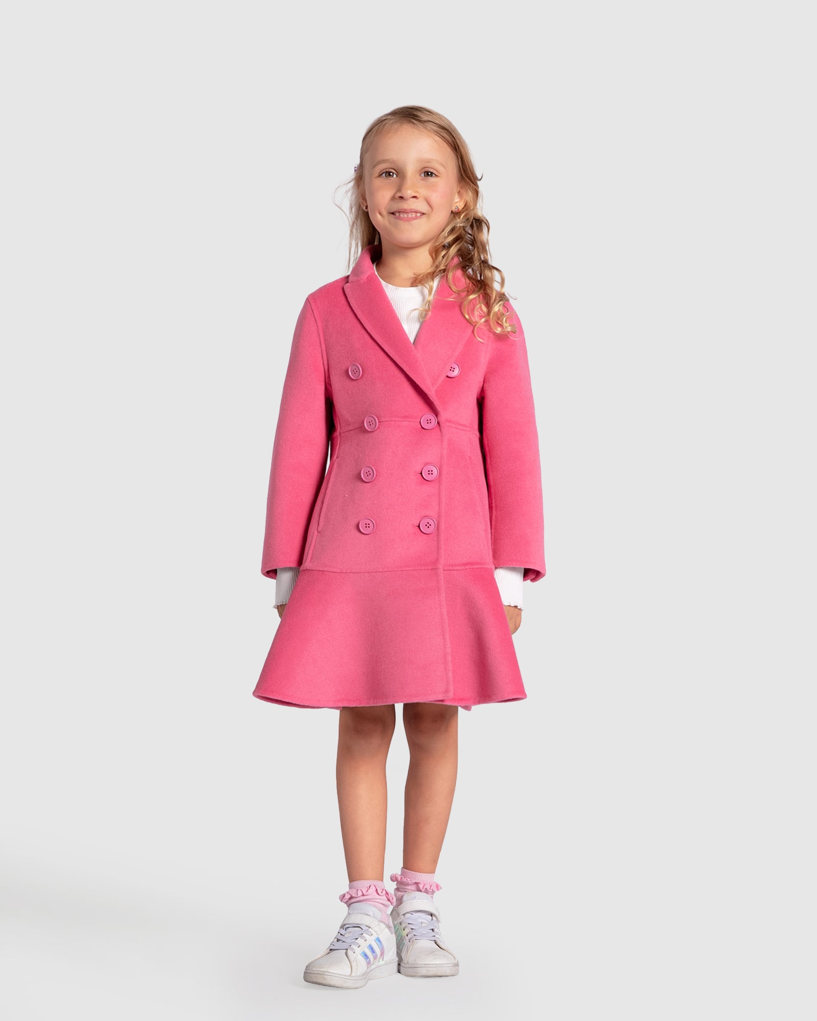 Good Manners Wool Blend Fitted Coat - Pink