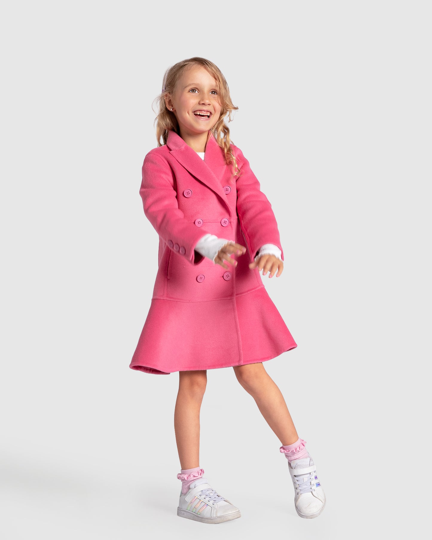 Good Manners Wool Blend Fitted Coat - Pink