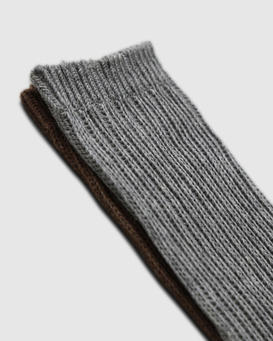 Go For It 2 Pack Socks - Brown & Grey