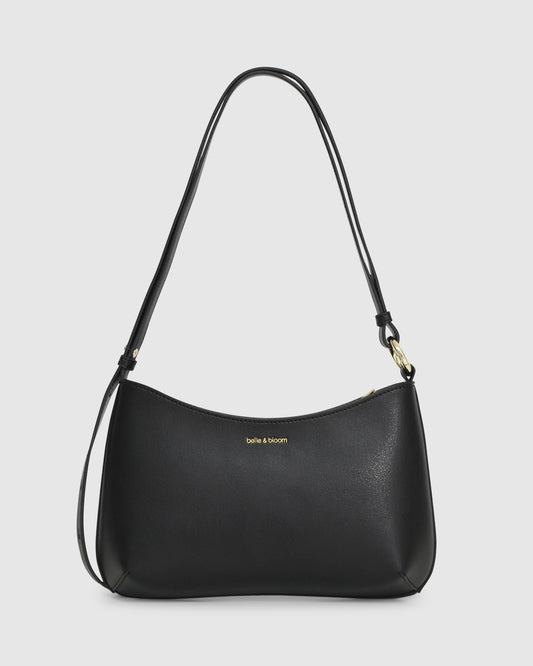 Girls Like Us Studded Leather Shoulder Bag - Black
