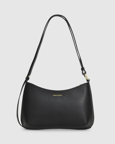 Girls Like Us Studded Leather Shoulder Bag - Black