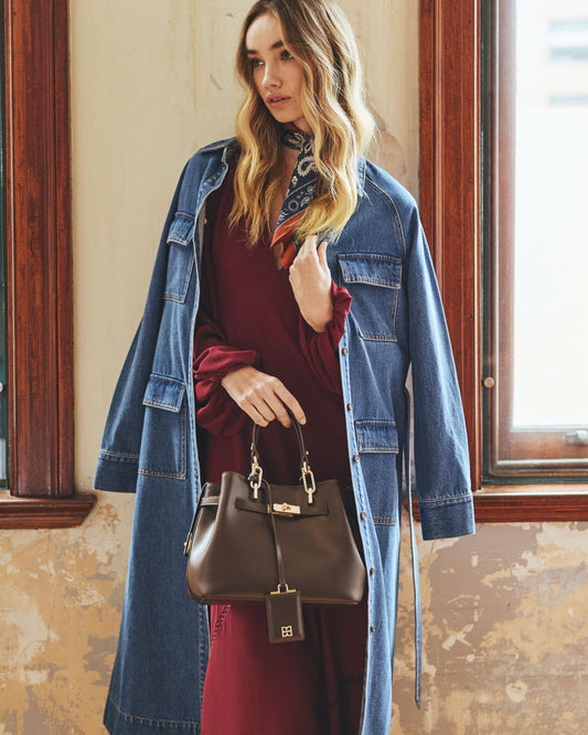 Gale Refined Bucket Bag - Chocolate
