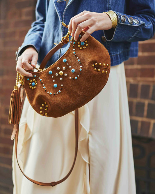 Give Me More Bead Shoulder Bag - Tan