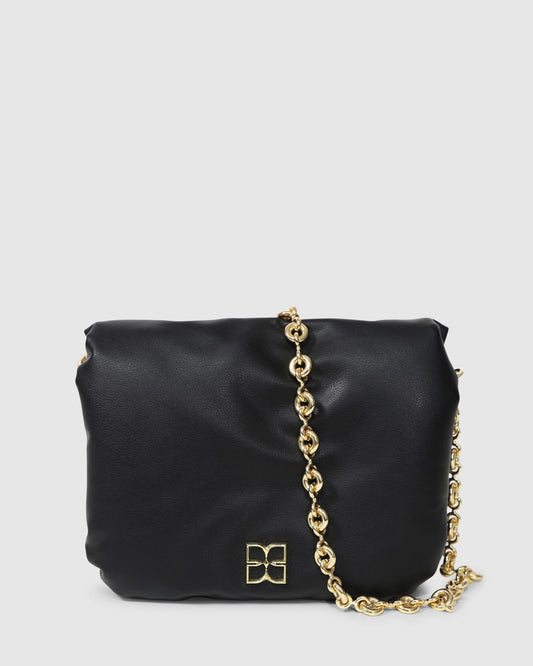 Hanging On Leather Handbag - Black
