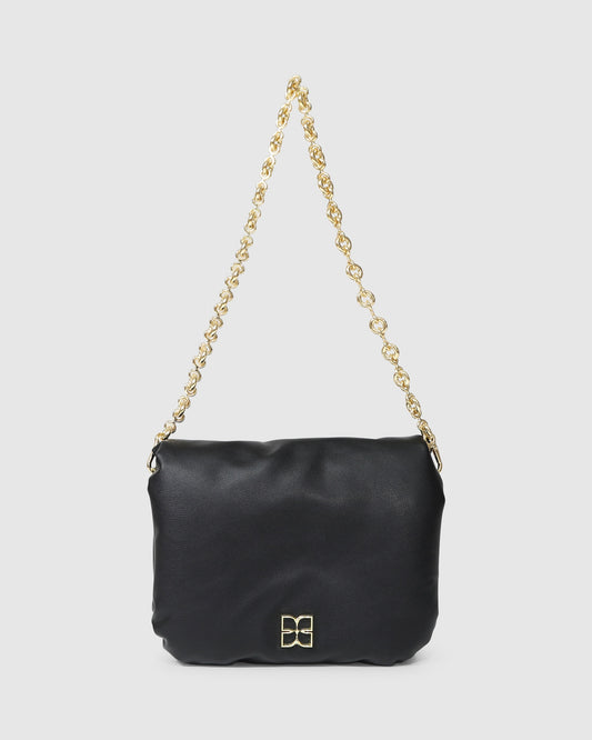 Hanging On Leather Handbag - Black