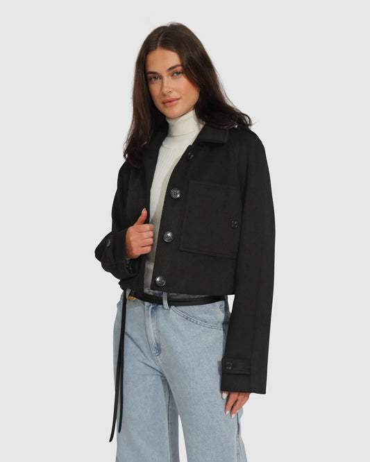 High For This Wool Blend Coat - Black