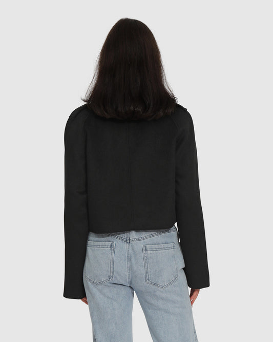 High For This Wool Blend Coat - Black