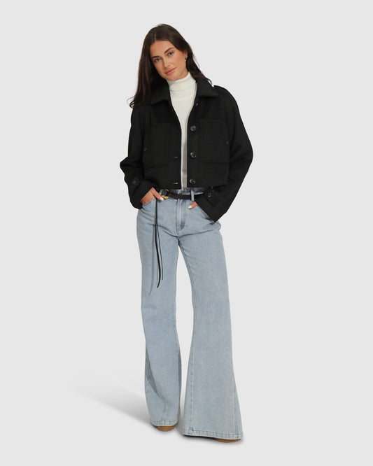 High For This Wool Blend Coat - Black