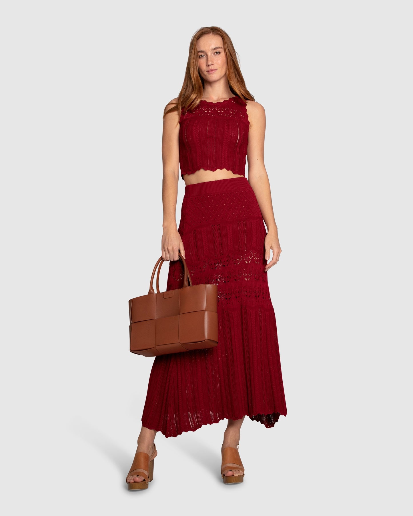 Harvest Haze Crochet Crop Top - Berry