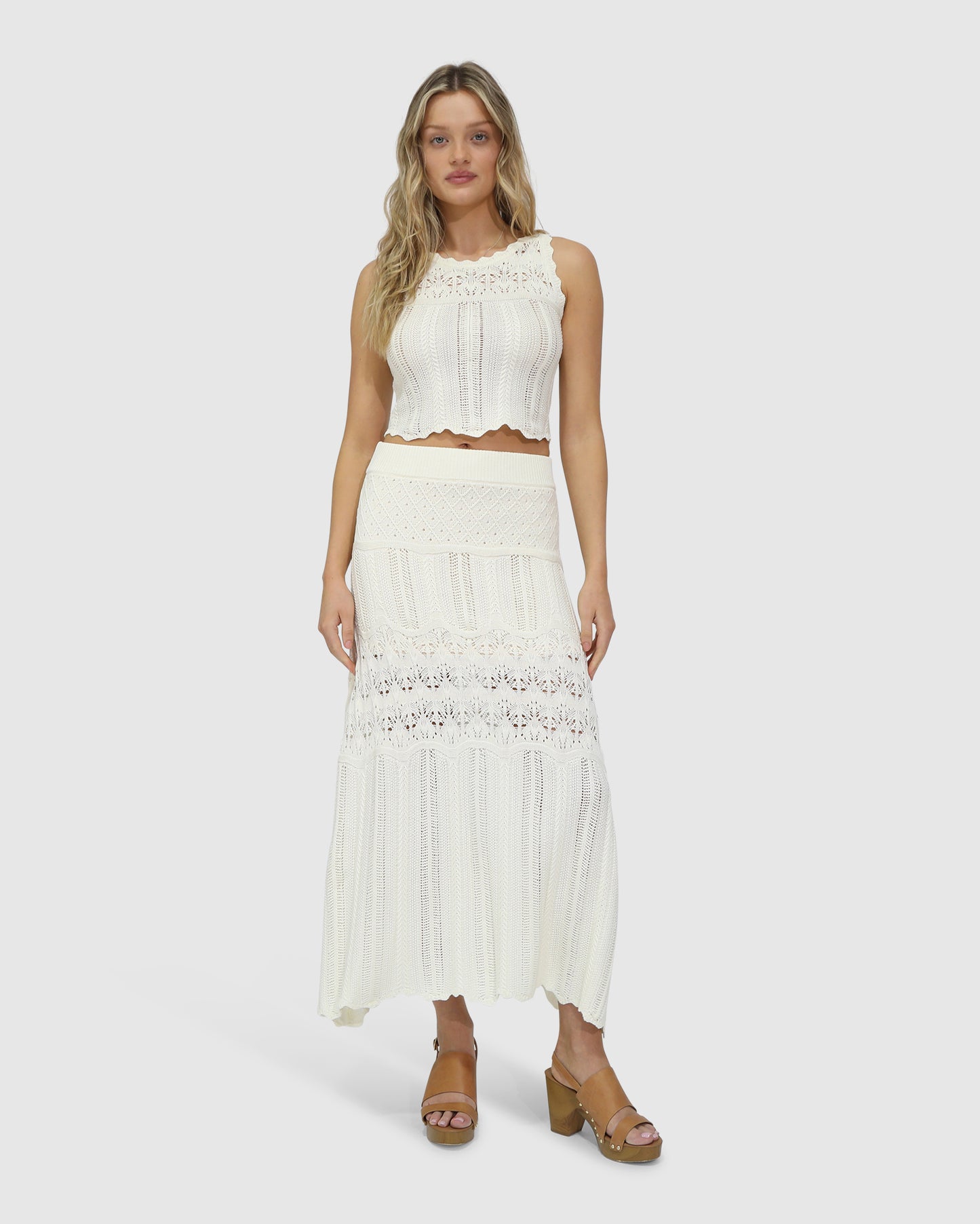 Harvest Haze Crochet Crop Top - Cream