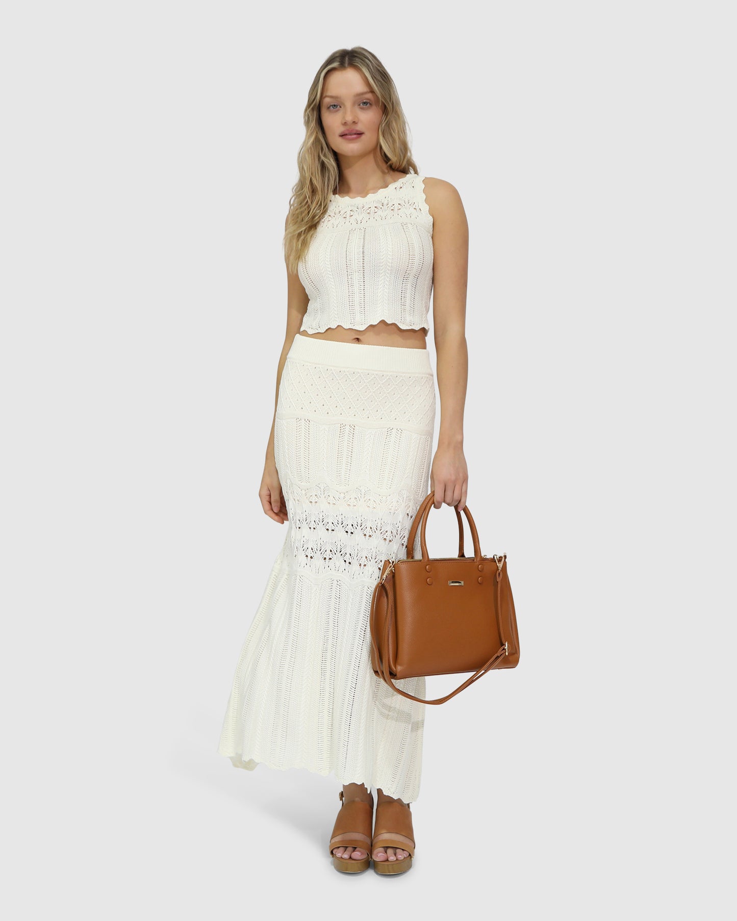Harvest Haze Crochet Crop Top - Cream