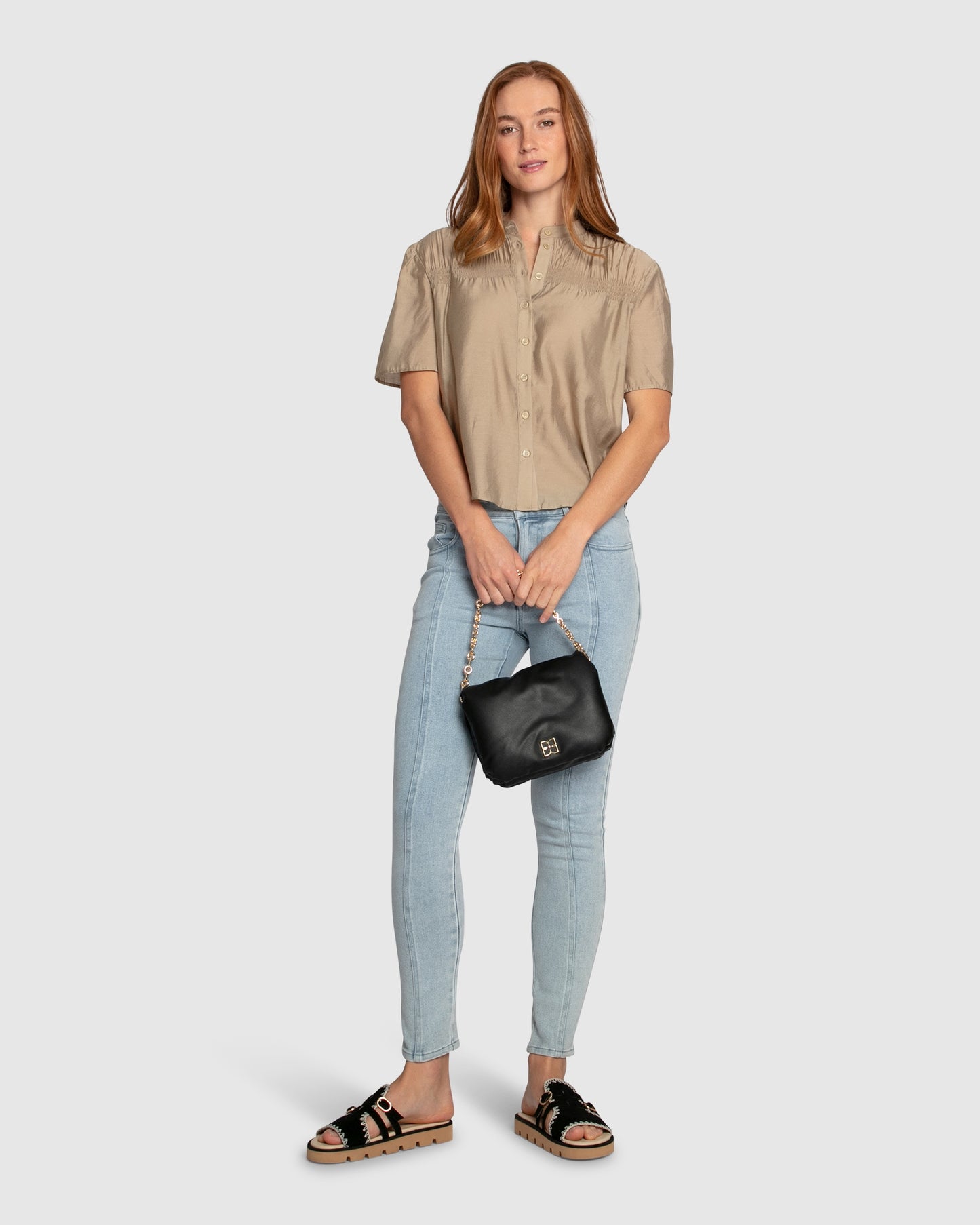 Honeylace Short Sleeve Blouse - Marigold