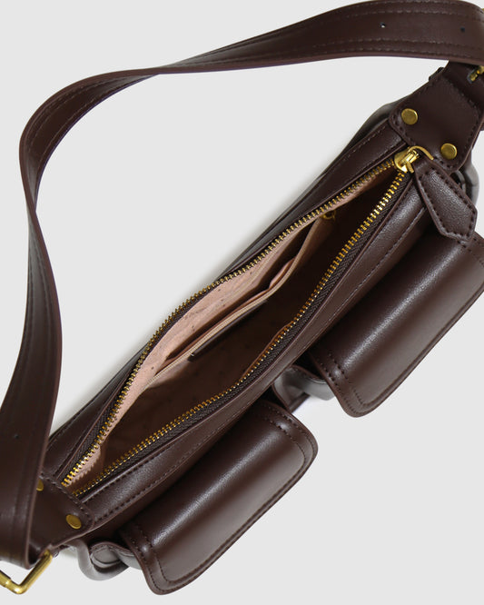 Harper PU Bag - Chocolate