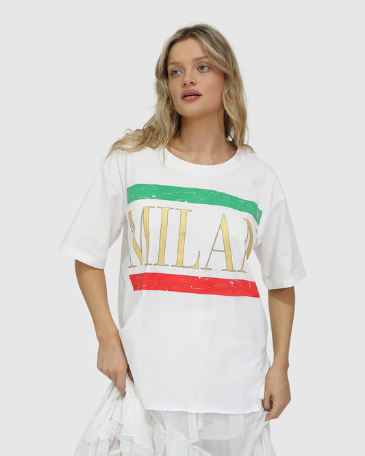I Love Milan Oversized T-Shirt - White