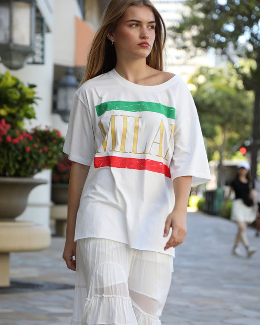 I Love Milan Oversized T-Shirt - White
