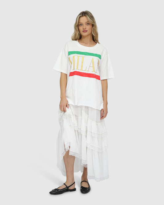 I Love Milan Oversized T-Shirt - White