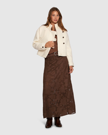 Play It Cool Coupe Maxi Skirt - Chocolate