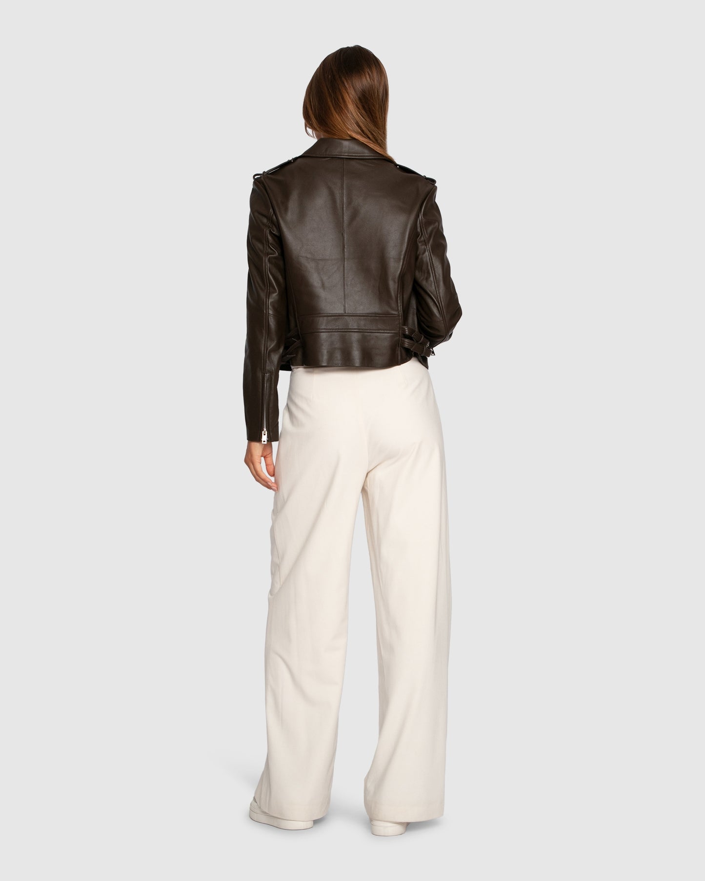 Just Friends Leather Jacket - Chocolate