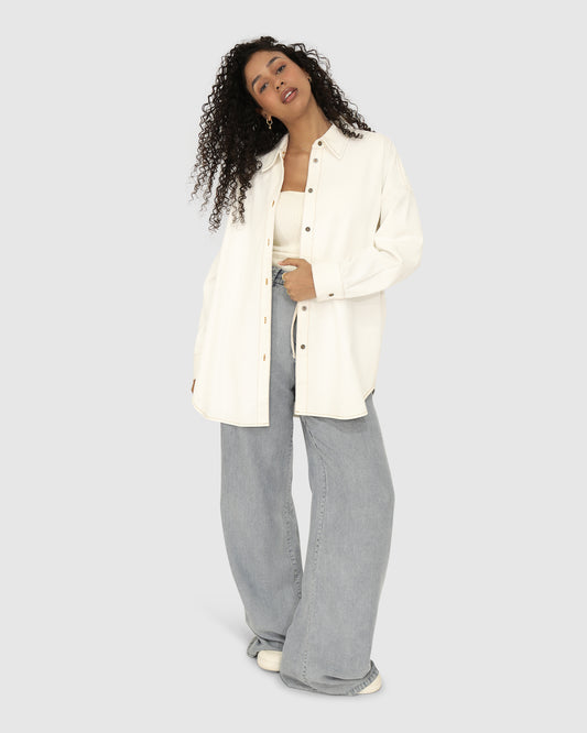 Into Him Oversized Denim Shirt - Off White