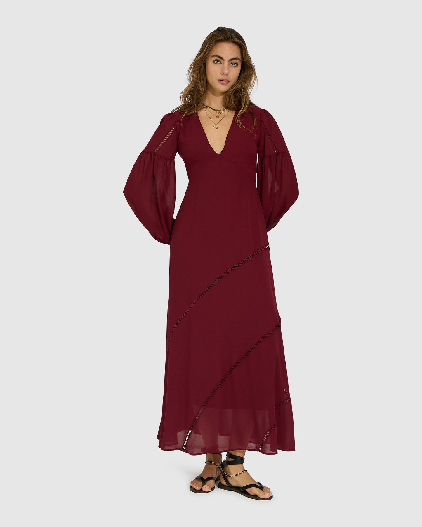 In Your Dreams Maxi Dress - Burgundy