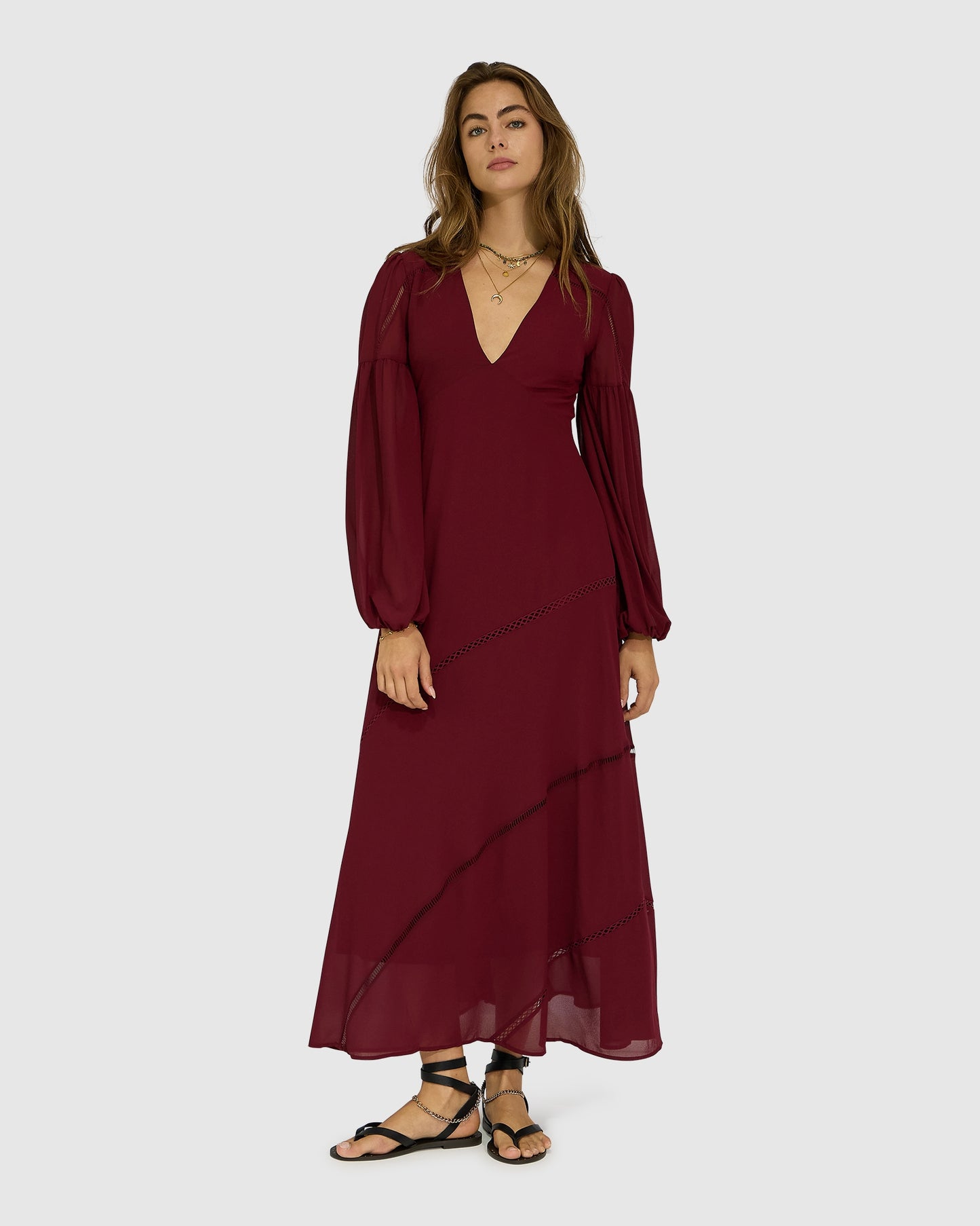 In Your Dreams Maxi Dress - Burgundy