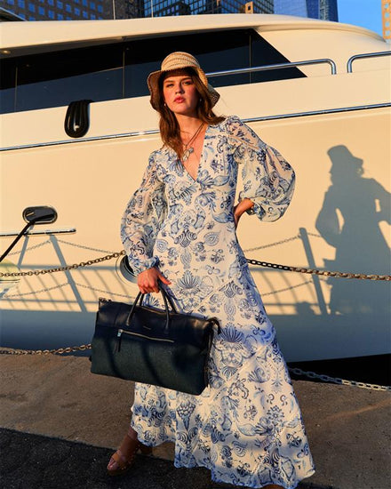 In Your Dreams Maxi Dress - White/Blue