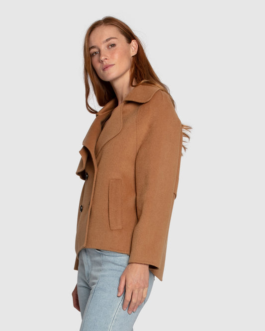 I'm Yours Wool Blend Peacoat - Camel
