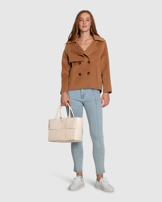 I'm Yours Wool Blend Peacoat - Camel