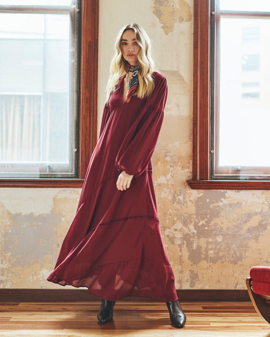 In Your Dreams Maxi Dress - Burgundy
