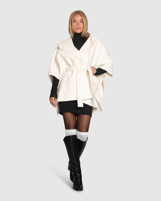 Jackson Landing Wool Blend Cape Coat - Cream