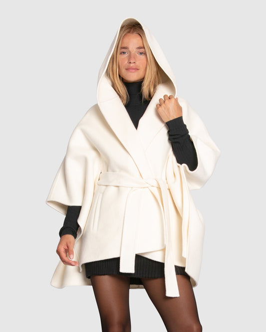 Jackson Landing Wool Blend Cape Coat - Cream