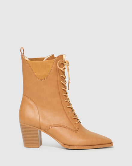 Jumping Ship Laced Boot - Tan