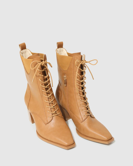 Jumping Ship Laced Boot - Tan