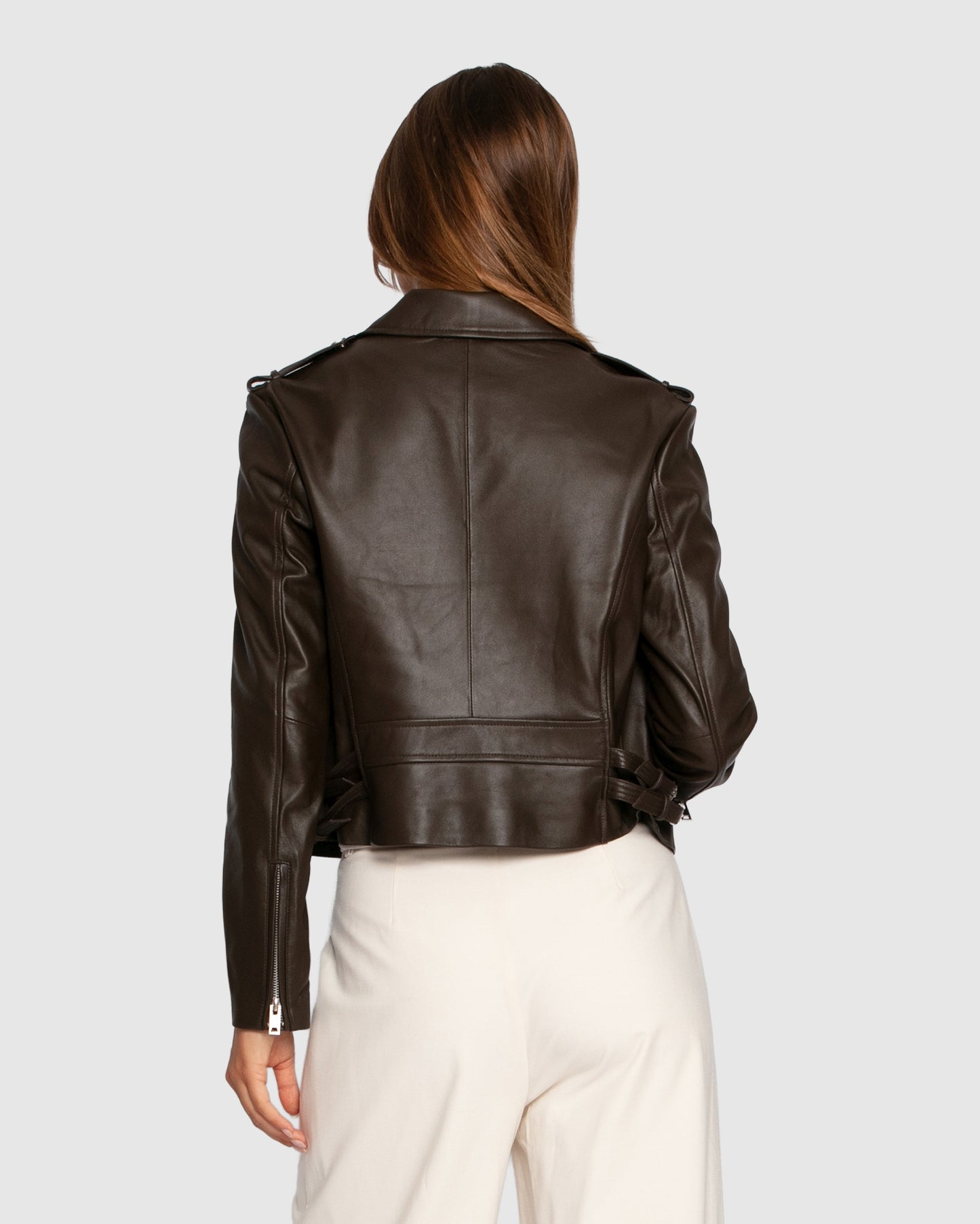 Just Friends Leather Jacket - Chocolate