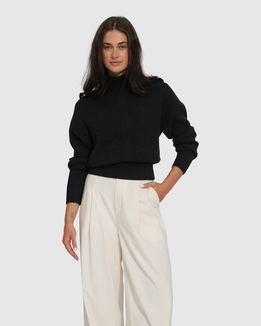 Lost & Found Knitted Sweater - Black