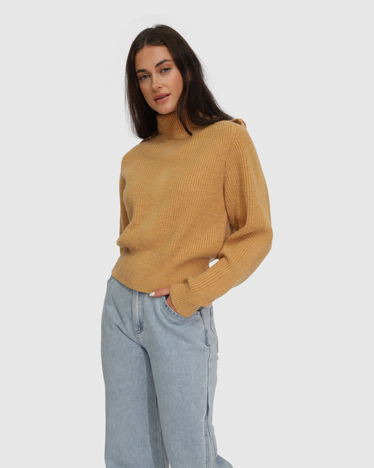 Lost & Found Knitted Sweater - Camel