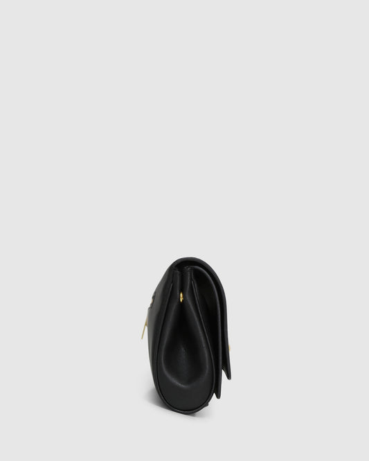Love Boat Leather Clutch Bag - Black