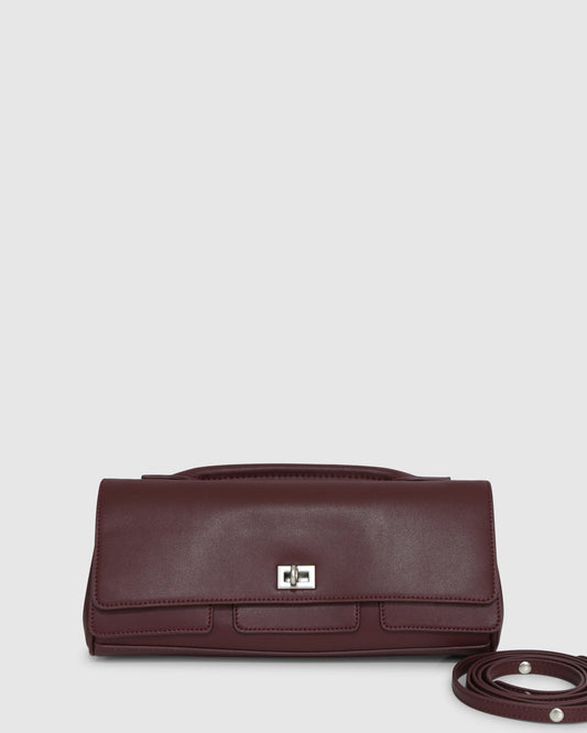 Love Boat Leather Clutch Bag - Burgundy